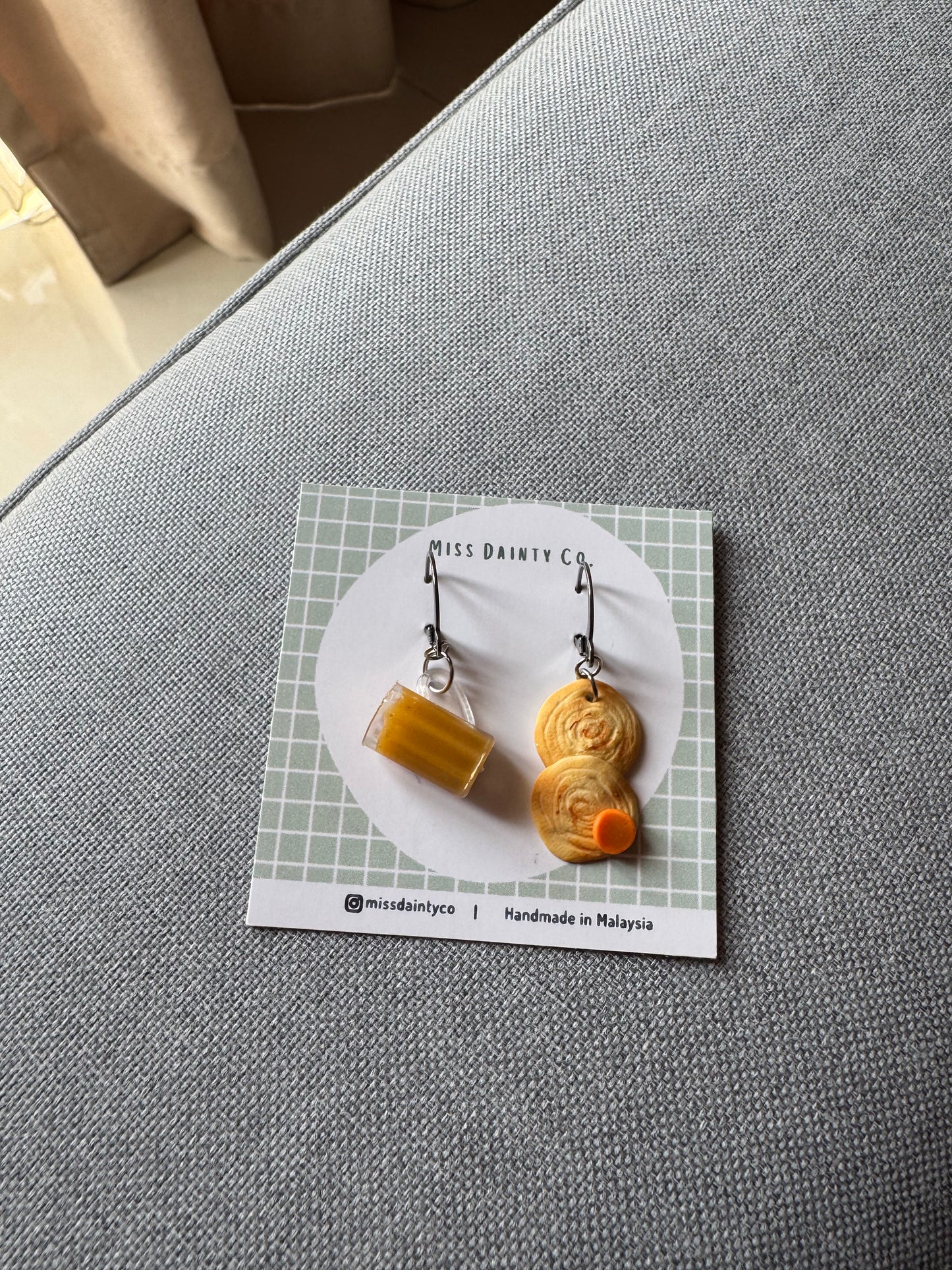 Roti Canai + Teh Tarik earrings