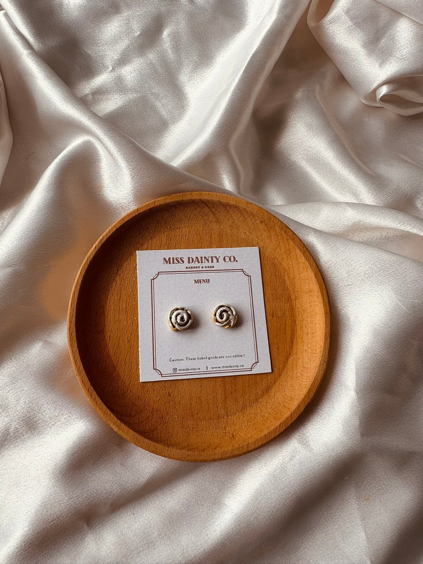 Cinnamon Roll Stud Earrings