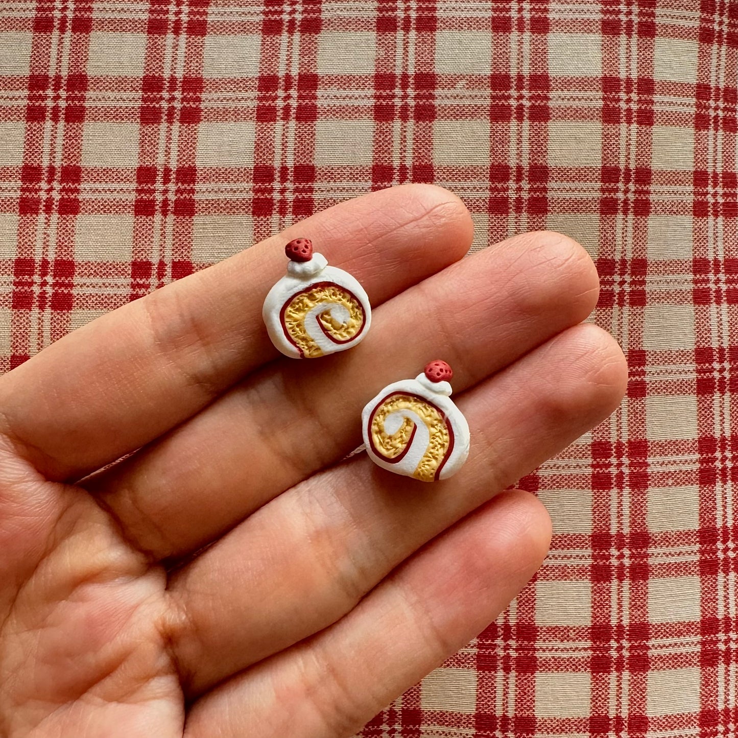 Strawberry Swiss Roll Studs