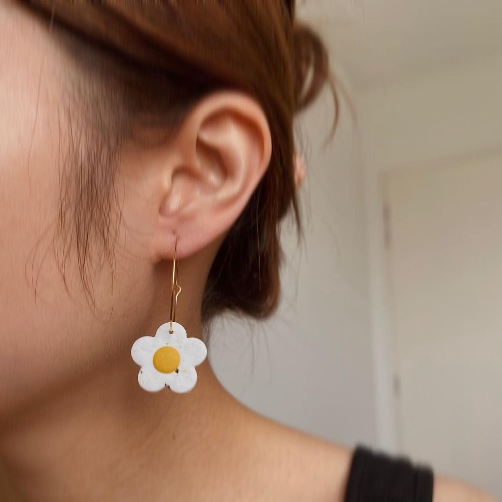Dirty Daisy Hoop Earrings