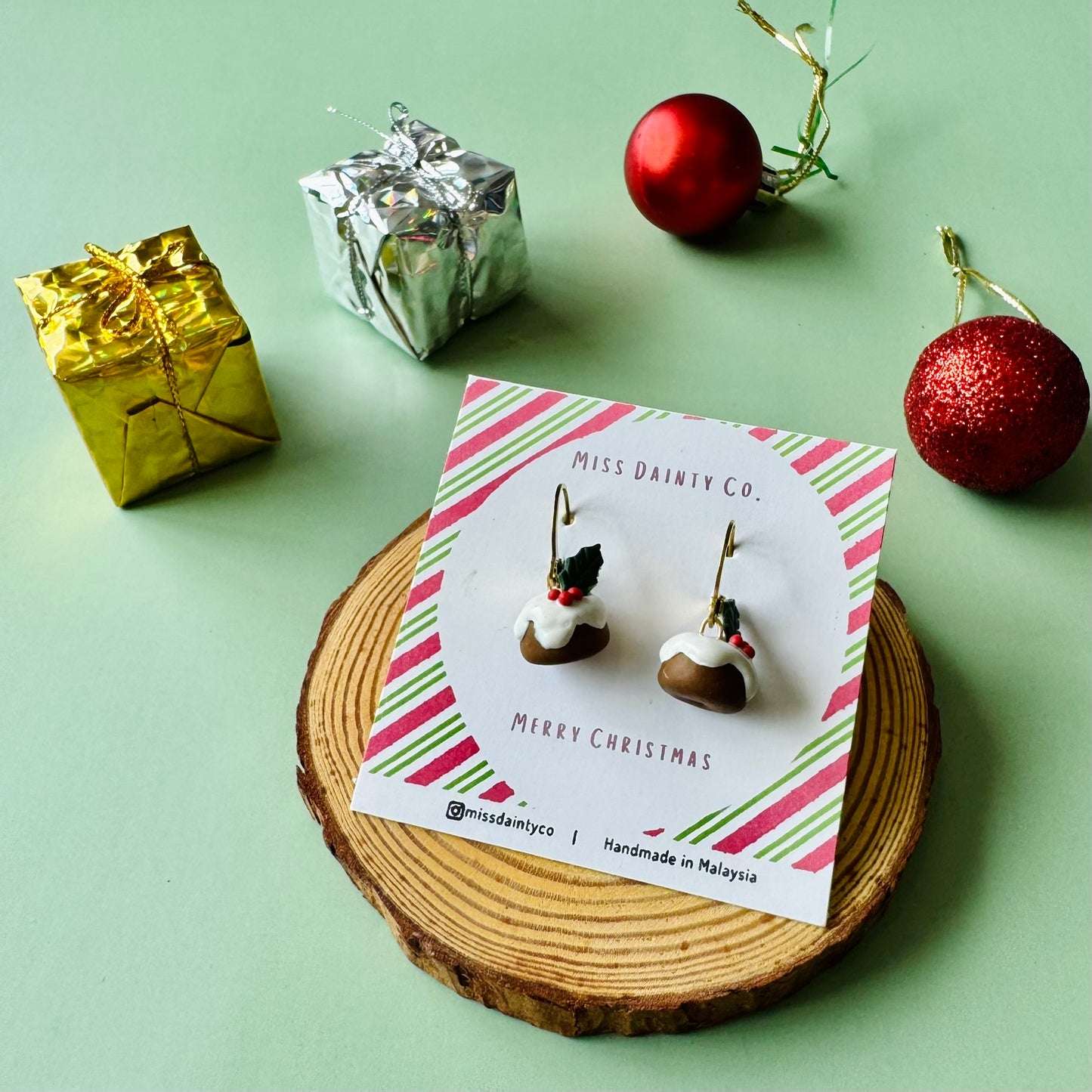 Christmas Pudding Earrings