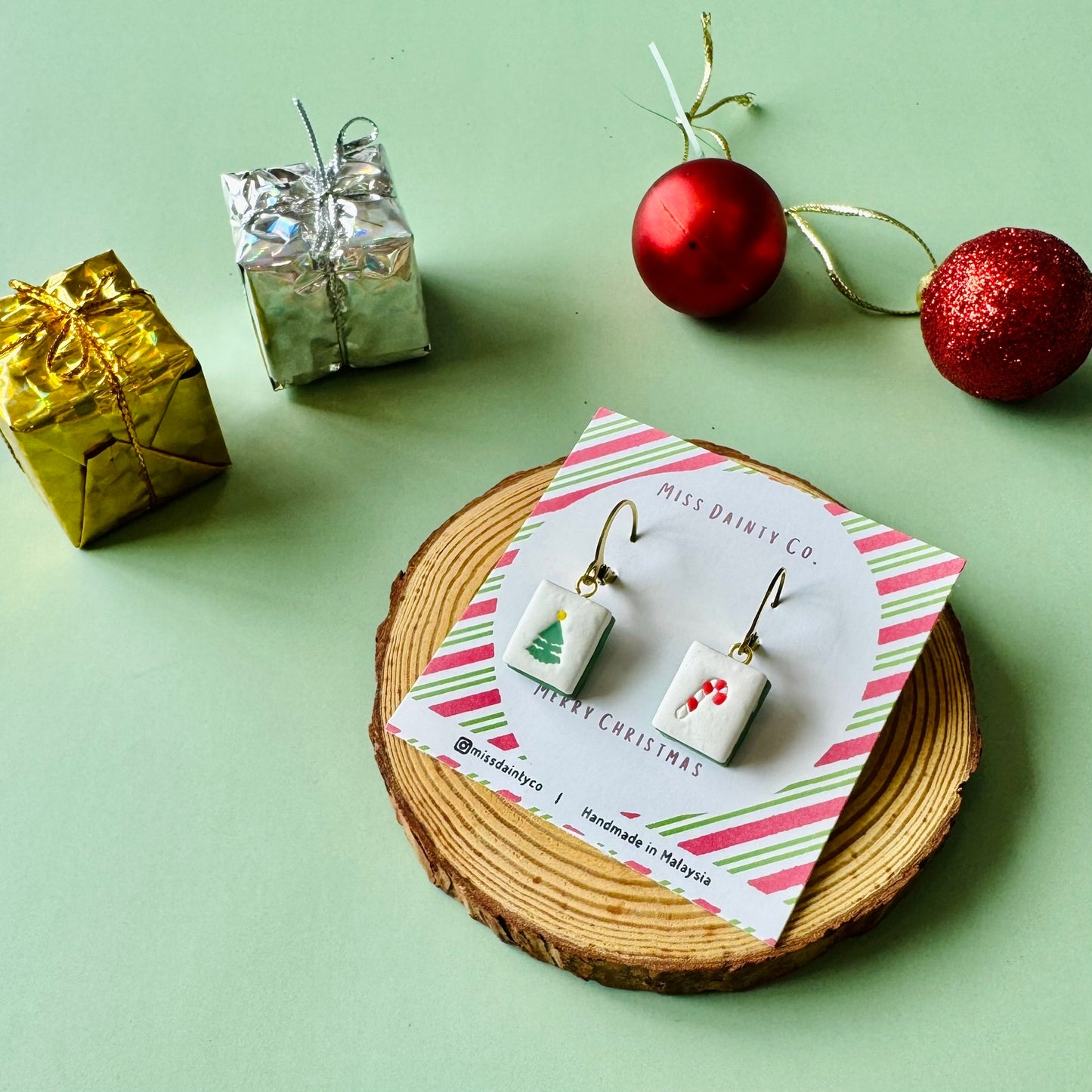 Christmas "Mahjong" Tiles Earrings