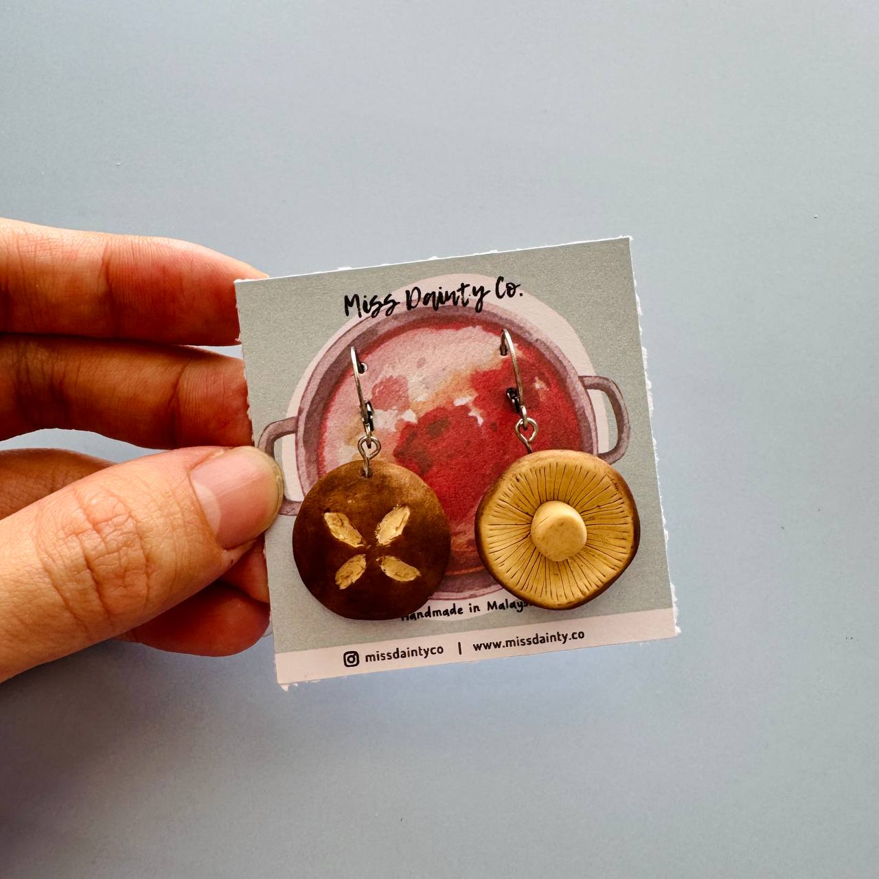 Shitake Mushroom Earrings