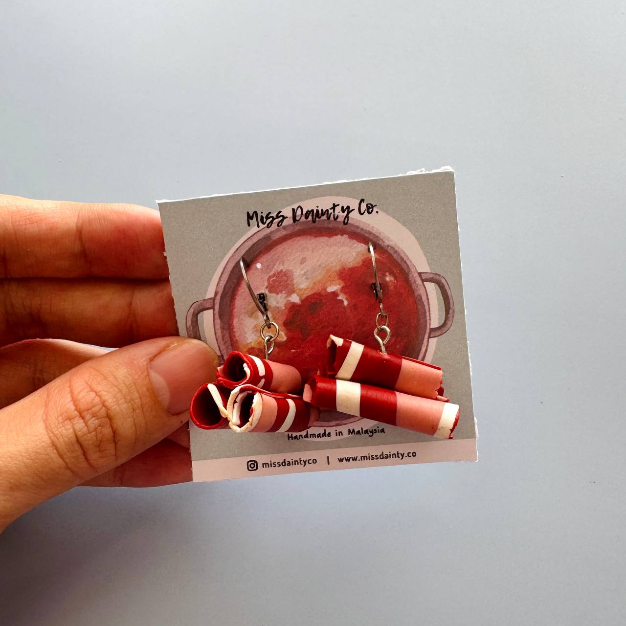 Sliced Shabu Meat Rolls Earrings