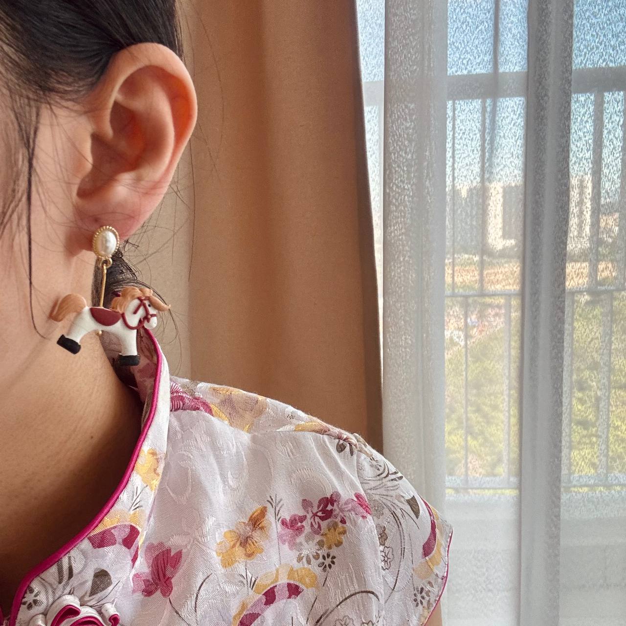 Carousel Horse - inspired Statement Earrings