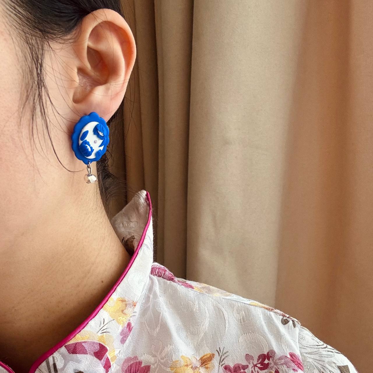 Elegant Porcelain-inspired Statement Earrings