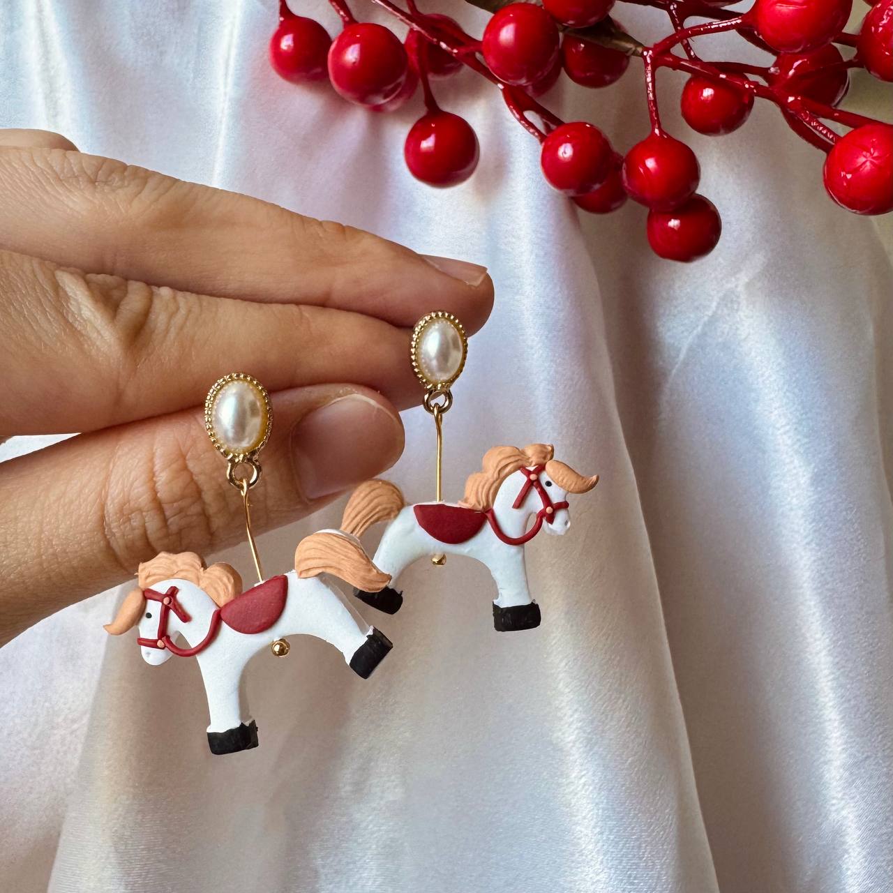 Carousel Horse - inspired Statement Earrings