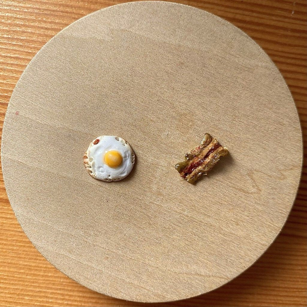 Fried Egg + Bacon  Earrings
